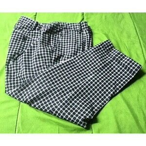 Talbots Signature Geometric Print Women's Capri Cuffed Pants Size 16WP